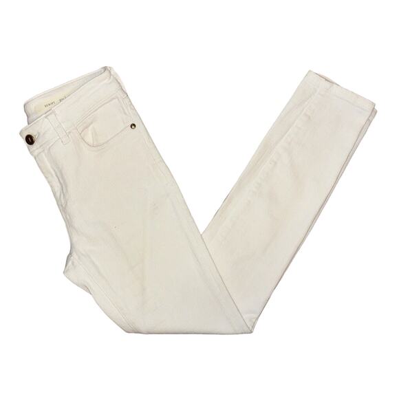 Pilcro And The Letterpress Script Jeans Anthropologie White Size 27 Skinny EUC - Picture 4 of 11